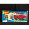 Image 1 : Double Decker Bus, MF 185 large Chinese tinplate friction toy in blue, (OCB). Length 27 cm