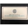 Image 1 : OFFICIAL MEMBERSHIP CARD OF THE FRANKLIN MINT COLLECTORS SOCIETY W/ STERLING SILVER MEDAL 1974