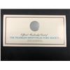 Image 1 : OFFICIAL MEMBERSHIP CARD OF THE FRANKLIN MINT COLLECTORS SOCIETY W/ STERLING SILVER MEDAL 1980