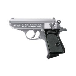 Walther, PPK, 380ACP, 3.6" Barrel, Steel Frame, Stainless Finish, Fixed Sights, 6Rd, 2 Magazines