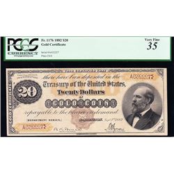 1882 $20 Gold Certificate PCGS 35