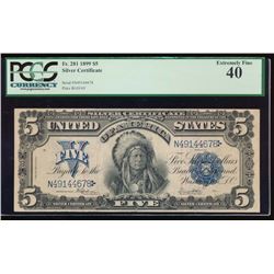 1899 $5 Chief Silver Certificate PCGS 40