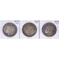 Lot of (3) 1878-S $1 Morgan Silver Dollar Coins