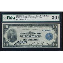 1915 $10 Dallas Federal Reserve Bank Note PMG 30EPQ