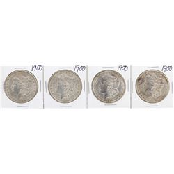 Lot of (4) 1900 $1 Morgan Silver Dollar Coins