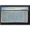 Image 2 : 1864 $5 Confederate States of America Note PMG 55EPQ