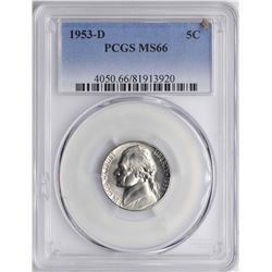 1953-D Jefferson Nickel Coin PCGS MS66