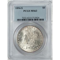 1894-S $1 Morgan Silver Dollar Coin PCGS MS63