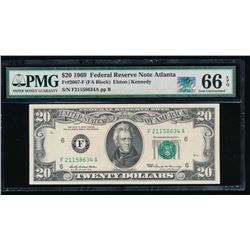 1969 $20 Atlanta Federal Reserve Note PMG 66EPQ