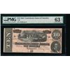 Image 1 : 1864 $10 Confederate States of America Note PMG 63EPQ