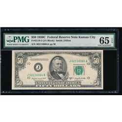 1950C $50 Kansas City Federal Reserve Note PMG 65EPQ