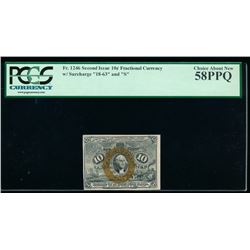10 Cent Second Issue Fractional Note PCGS 58PPQ