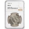 Image 1 : 1925 $1 Peace Silver Dollar Coin NGC MS63