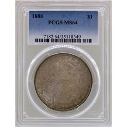 1888 $1 Morgan Silver Dollar Coin PCGS MS64