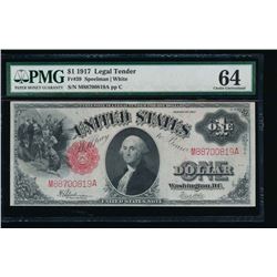 1917 $1 Legal Tender Note PMG 64