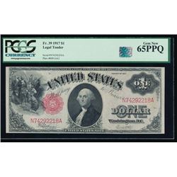 1917 $1 Legal Tender Note PCGS 65PPQ