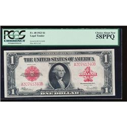 1923 $1 Legal Tender Note PCGS 58PPQ