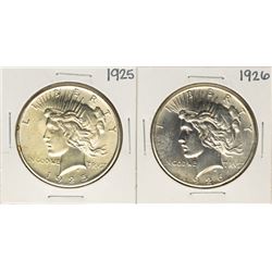 Lot of 1925-1926 $1 Peace Silver Dollar Coins