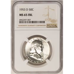 1953-D Franklin Half Dollar Coin NGC MS65FBL