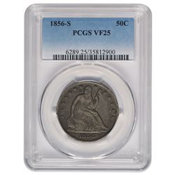 1856-S Liberty Seated Half Dollar Coin PCGS VF25