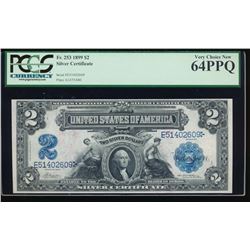 1899 $2 Mini Porthole Silver Certificate PCGS 64PPQ