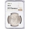 Image 1 : 1896 $1 Morgan Silver Dollar Coin NGC MS63