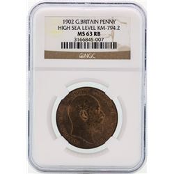 1902 Great Britain High Sea Level Penny NGC MS63RB