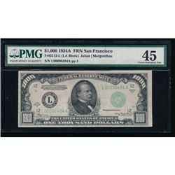 1934A $1000 San Francisco Federal Reserve Note PMG 45