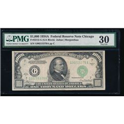 1934A $1000 Chicago Federal Reserve Note PMG 30