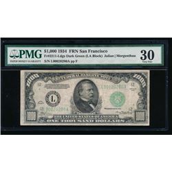 1934 $1000 San Francisco Federal Reserve Note PMG 30