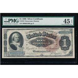 1866 $1 Martha Washington Silver Certificate PMG 45EPQ