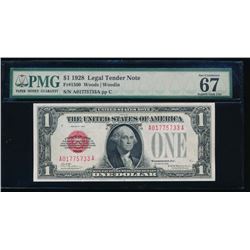 1928 $1 Legal Tender Note PMG 67EPQ