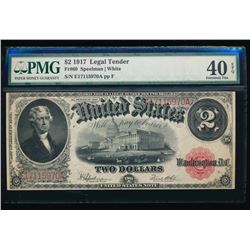 1917 $2 Legal Tender Note PMG 40EPQ