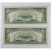 Image 2 : TWO 1974 $5.00 FEDERAL RESERVE STAR NOTES