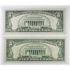 Image 2 : TWO 1974 $5.00 FEDERAL RESERVE STAR NOTES