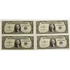 Image 1 : 4 PCS 1935-G $1.00 SILVER CERTIFICATES