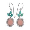 Image 1 : Silver Campo Turquoise & Guava Quartz Drop Earring