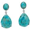 Image 1 : Sterling Silver Turquoise Drop Earrings