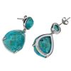 Image 3 : Sterling Silver Turquoise Drop Earrings