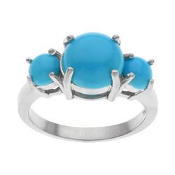 Silver Sleeping Beauty Turquoise Band Ring-SZ 7