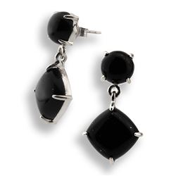 Sterling Silver Colorado Black Moon Drop Earrings