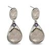 Image 1 : Sterling Silver Morganite & Iolite Drop Earring