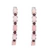 Image 2 : Silver Pink Opal & Garnet Inside-Out Hoop Earrings