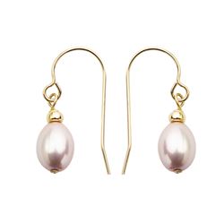 14K Pink Pearl Drop Earrings