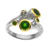 Image 1 : Silver Chrome Diopside Branch Bypass Ring-SZ 10