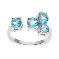 Silver 2.08ct Swiss Blue Topaz Open Ring-SZ 6