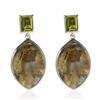 Image 1 : Sterling Silver Labradorite & Peridot Drop Earring