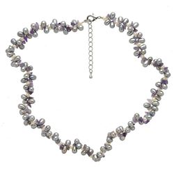 Silver Lavender Pearl & Amethyst Necklace 16"