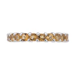 Sterling Silver Citrine Eternity Band Ring-SZ 6