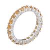 Image 2 : Sterling Silver Citrine Eternity Band Ring-SZ 6